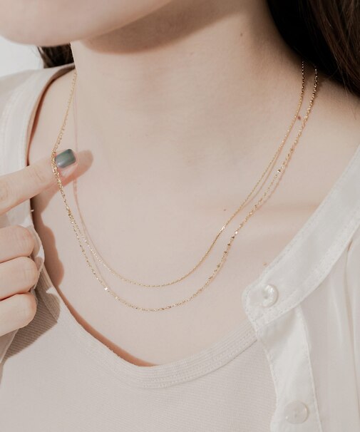 ステンレススリムレイヤードネックレス