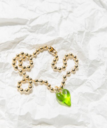 クリアハートボールチェーンネックレス