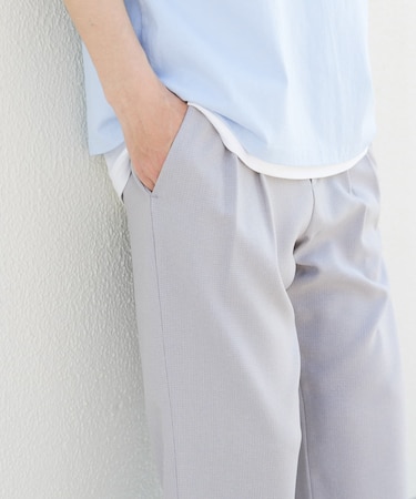 マイクロチェック2タックワイドスラックス