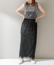 ELENDEEK　FRINGE STRAIGHT SKIRT