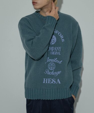 『洗濯可』グラフィックプリントニット