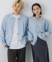 『ユニセックス』『洗濯可』ストレッチシャツカーディガン