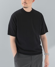 LIFE STYLE TAILOR ハイゲージクルーネック半袖ニット