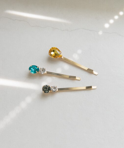 ビジュー3セットピン