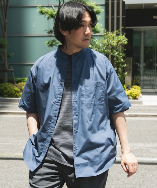 TC バンドカラー ショートスリーブシャツ