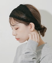 スパンコールメッシュヘアターバン