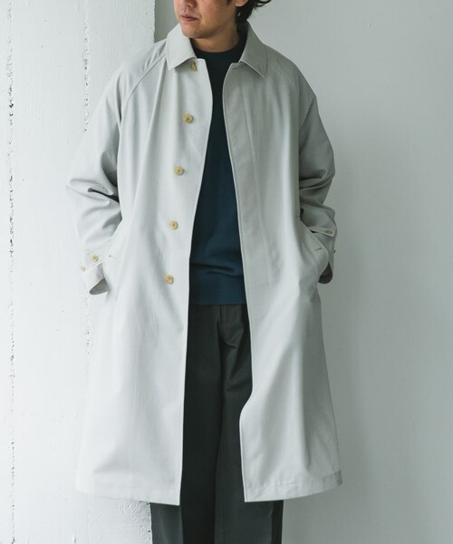plantation ECOポリラックス　ベージュ　春夏コート　無地　シワ防止 plantation ECOポリラックスベージュ春夏コート無地シワ防止
