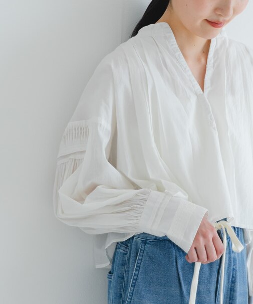 コットンボイルタックショートシャツ