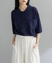 『WEB限定』ルーズシルエットニットシャツ