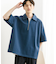 『ユニセックス』ダンボールポンチハーフジップショートスリーブTシャツ