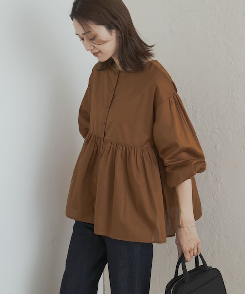 新品　コットンツイル2WAYギャザーブラウス コットンツイル2WAYギャザーブラウス｜アーバンリサーチの通販｜&mall