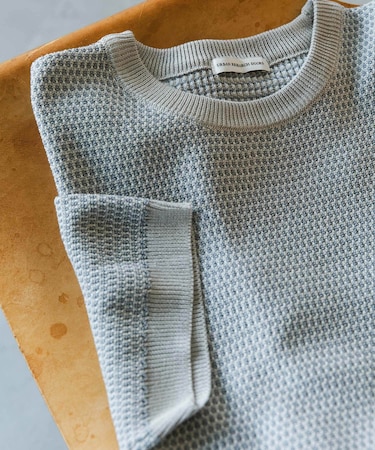 変形鹿の子ニットTシャツ
