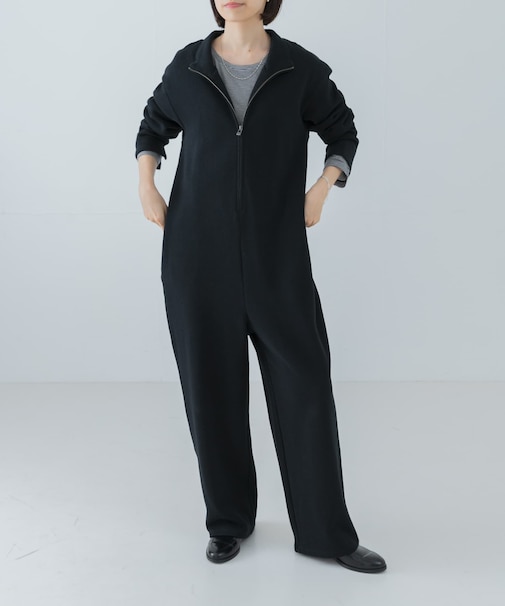 ハーフジップジャンプスーツ