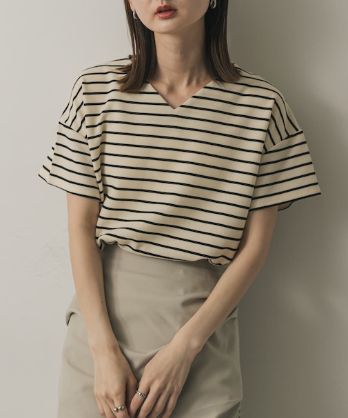 ミラノリブVネックTシャツ