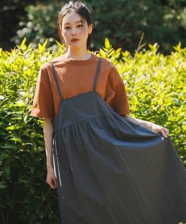 『撥水／UVカット／UR TECH』ナイロンタッサーキャミワンピース