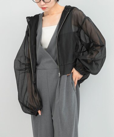 ELENDEEK　HOODIE SHEER BLOUSON
