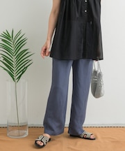 リネン混イージーパンツ