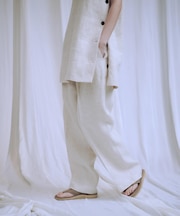 『3サイズ展開』new basic　リネンハイウエストパンツ
