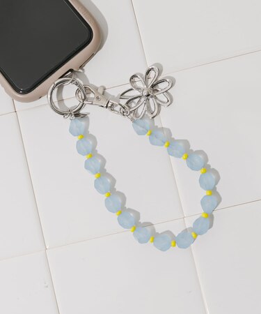 カラービーズフラワーキーチェーン