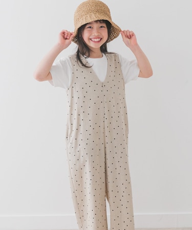 『親子リンク』リネンレーヨンドットオールインワン(KIDS)