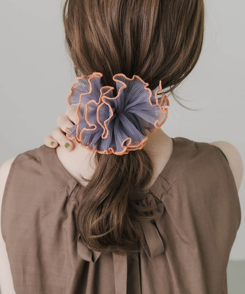 バイカラーシアーフリルシュシュ