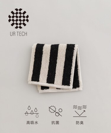 『UR TECH』ストライプハンドタオル