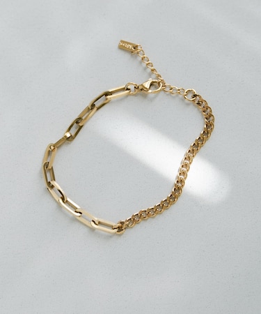 ステンレスコンビチェーンブレスレット