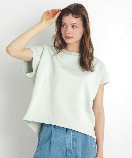 裏毛スウェットフレンチスリーブプルオーバー