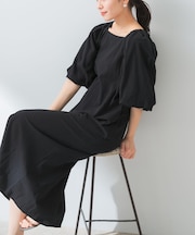 F by ROSSO コットンスラブパフスリーブワンピース