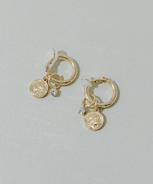 コインガラスフープマルチWAYイヤリング