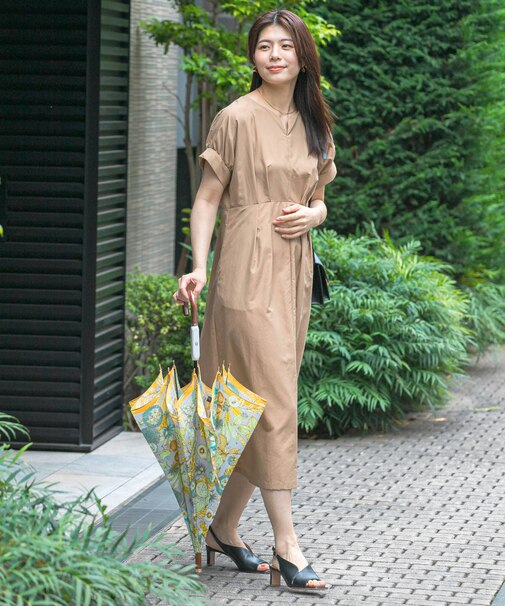 F by ROSSO 撥水ウエストマークドルマンワンピース