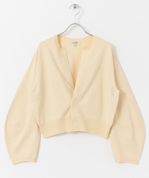 unfil　crew-neck cardigan