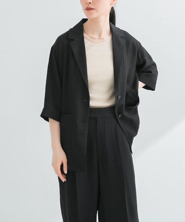 『接触冷感』Naiaアセテートハーフスリーブジャケット