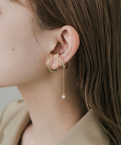 『WEB／一部店舗限定』ドロップパールイヤカフ