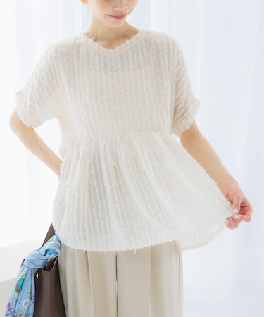 シアージャガードペプラムブラウス