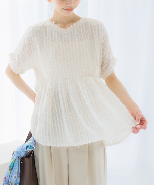 シアージャガードペプラムブラウス