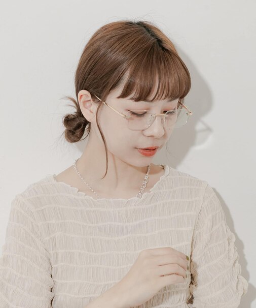 リムレススクエアダテメガネ