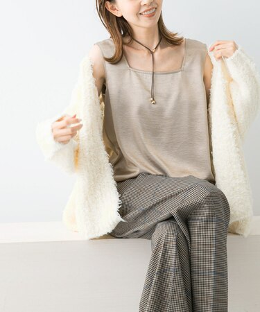 2WAYネックサテンタンク