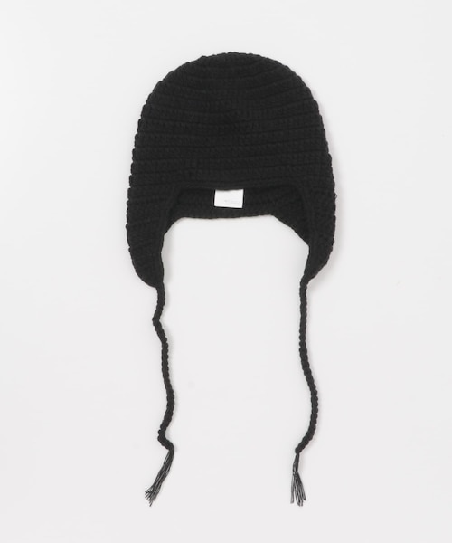 FUMIE TANAKA Ear Cover イヤーフラップニットキャップ　黒 FUMIE=TANAKA/フミエタナカ】イヤーカバーニットキャップ（ニット