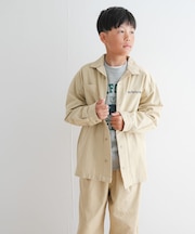 『WEB／一部店舗限定サイズ』 『セットアップ対応』 オープンカラーロゴ刺繍シャツ(KIDS)