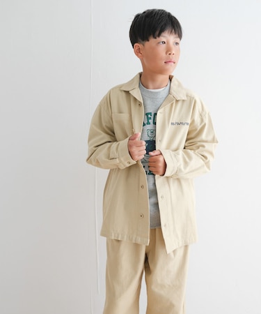 『WEB／一部店舗限定サイズ』 『セットアップ対応』 オープンカラーロゴ刺繍シャツ(KIDS)