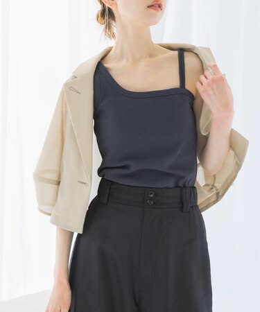 抗菌防臭カップ付デザインタンクトップ