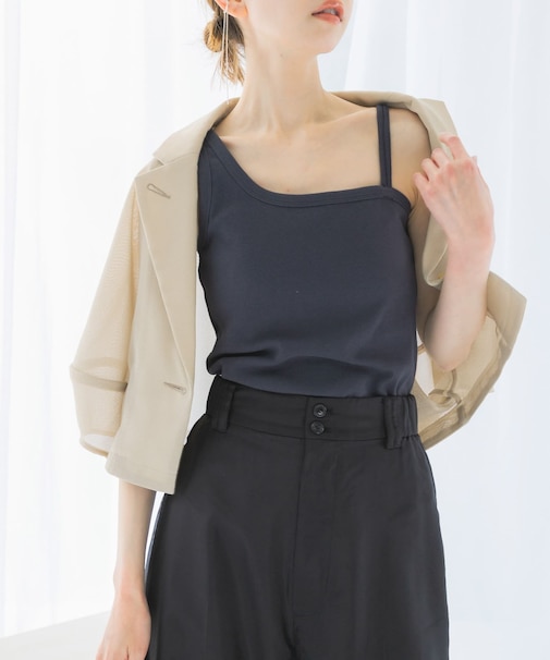 抗菌防臭カップ付デザインタンクトップ