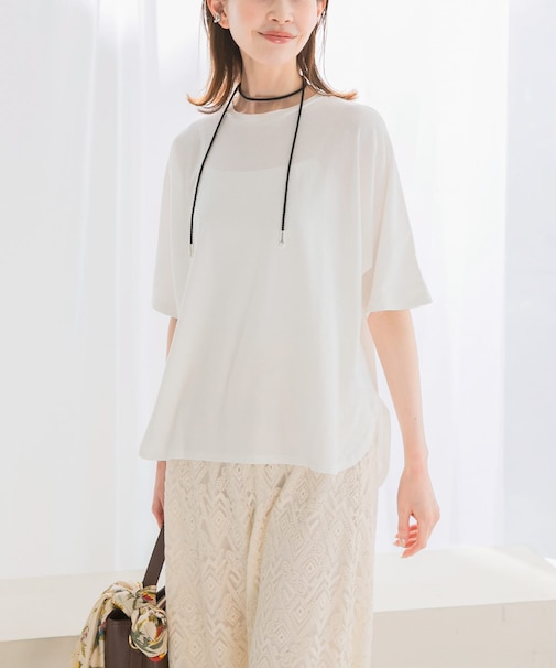 接触冷感ハーフスリーブドルマンTシャツ