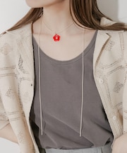 カラーフラワートップコードネックレス