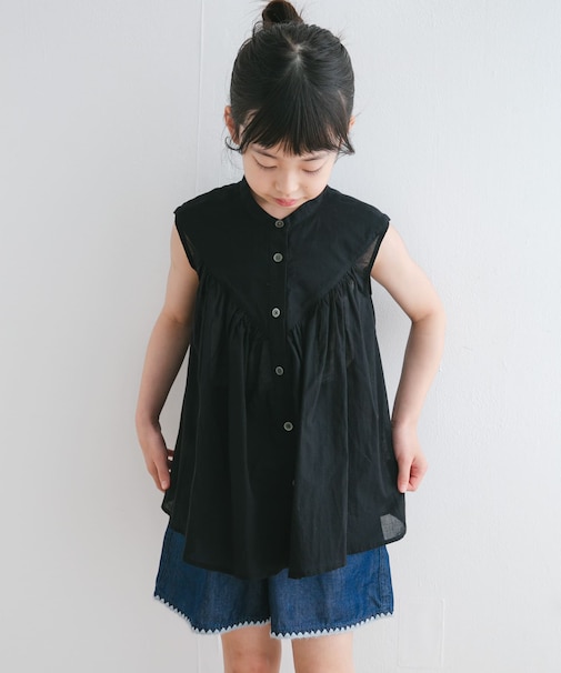 『親子リンク』コットンボイルV切替ブラウス(KIDS)