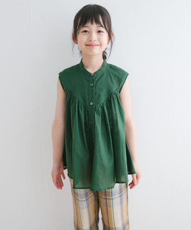 『親子リンク』コットンボイルV切替ブラウス(KIDS)