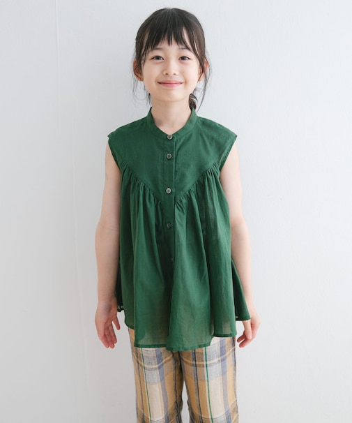 『親子リンク』コットンボイルV切替ブラウス(KIDS)