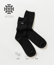 『UR TECH』ロングリブ刺繍ソックス