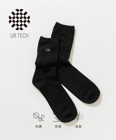 『UR TECH』ロングリブ刺繍ソックス